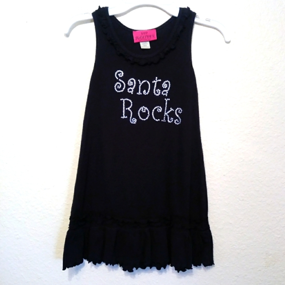 Hip Together Santa Rocks Black Dress Size 5/6